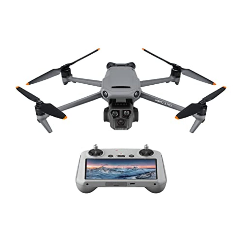 DJI Mavic 3 Pro with DJI RC (Screen Remote Controller), Flagship Triple-Camera Drone with 4/3 CMOS Hasselblad Camera, 43-Min Flight Time, and 15km HD Video Transmission, for Pro Aerial Photography